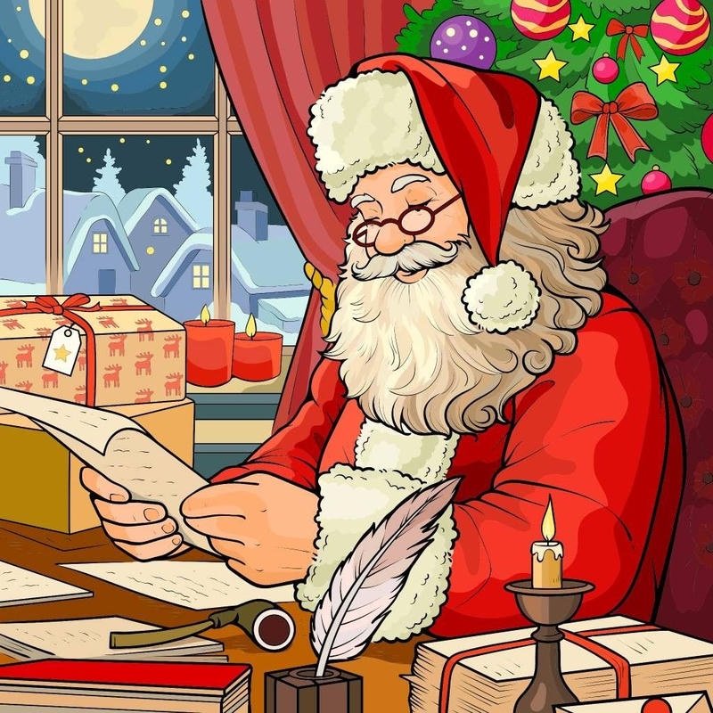 Avatar ông già Noel với biểu cảm nhẹ nhàng