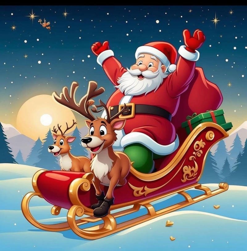 Avatar ông già Noel với nét vẽ hoạt hình sinh động