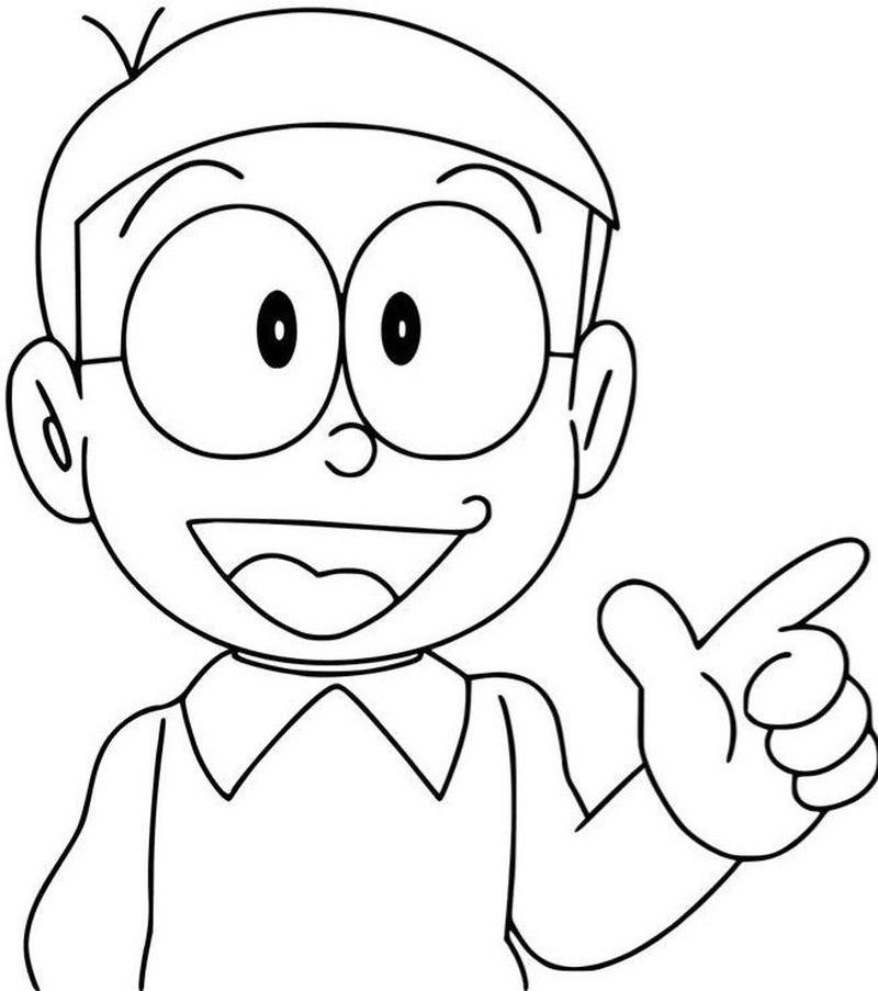 Bản phác thảo tranh tô Nobita rõ nét