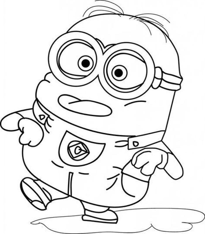 Bức ảnh tranh tô màu minion ngộ nghĩnh.