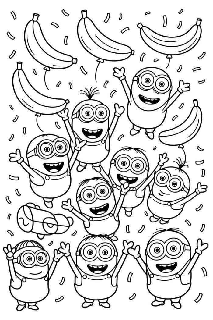 Bức tranh tô màu minion cực đáng yêu