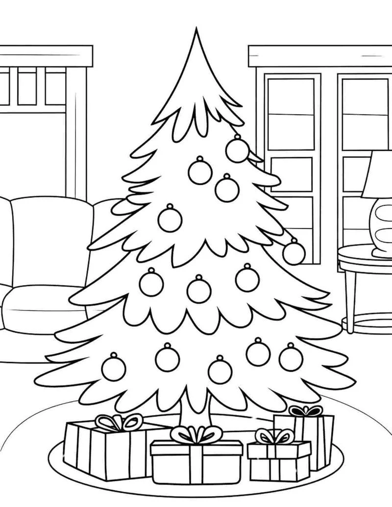 Cây thông Noel đặt giữa không khí lễ hội