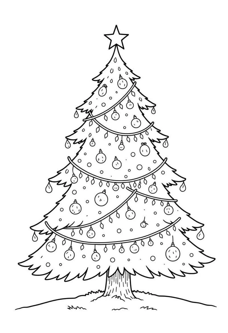Cây thông Noel đứng giữa nền tuyết mùa đông
