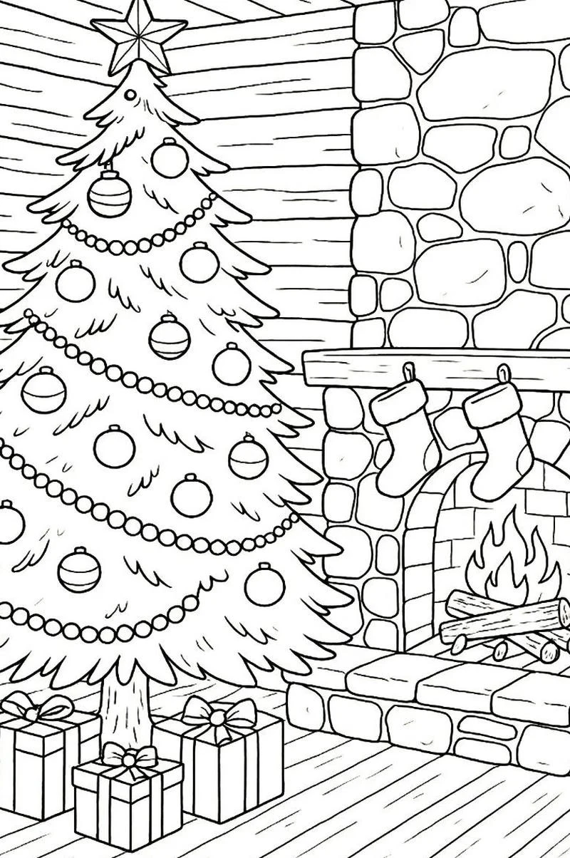 Cây thông Noel nhiều tầng lá nhọn đặc trưng