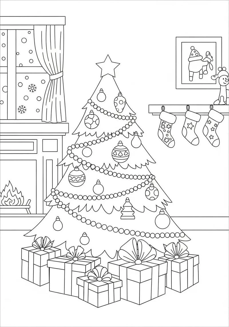 Cây thông Noel trang trí đèn lung linh