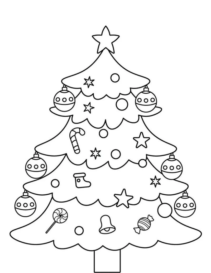 Cây thông Noel trang trí ngôi sao trên đỉnh