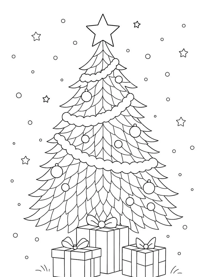 Cây thông Noel với nhiều lớp cành tỏa rộng