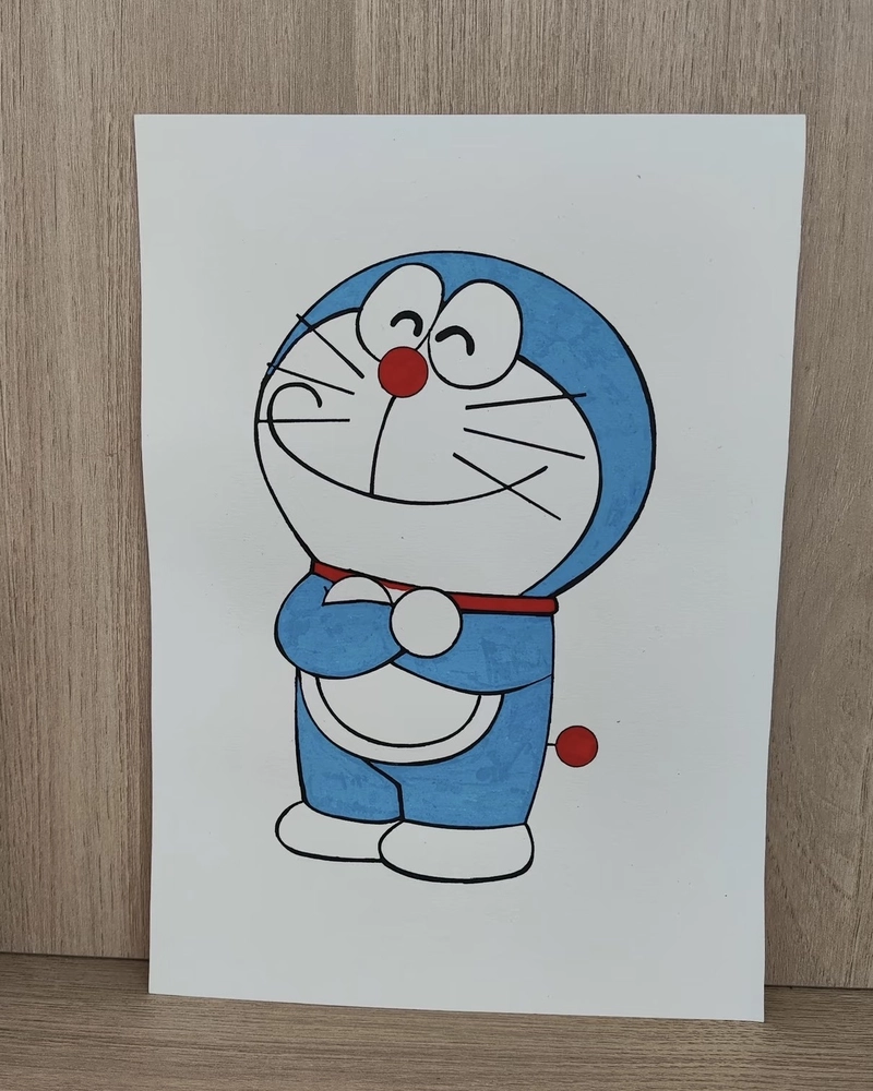 Doraemon trong tranh vẽ mang vẻ ngoài ngộ nghĩnh