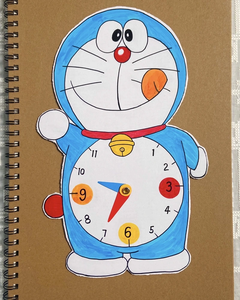 Doraemon trong tranh vẽ với biểu cảm vui nhộn