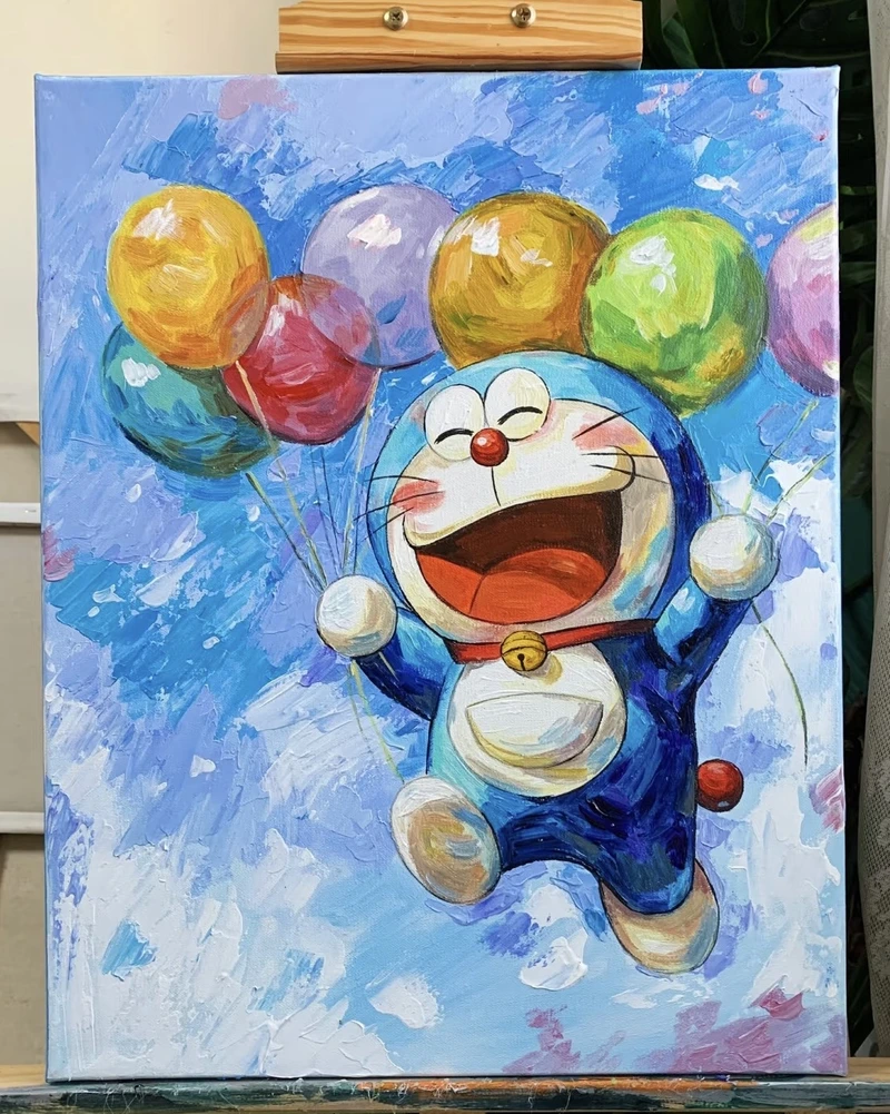Doraemon xuất hiện trong tranh vẽ đầy ngộ nghĩnh