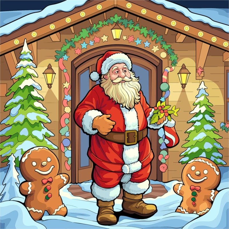 Gương mặt ông già Noel thân thiện phù hợp ảnh đại diện