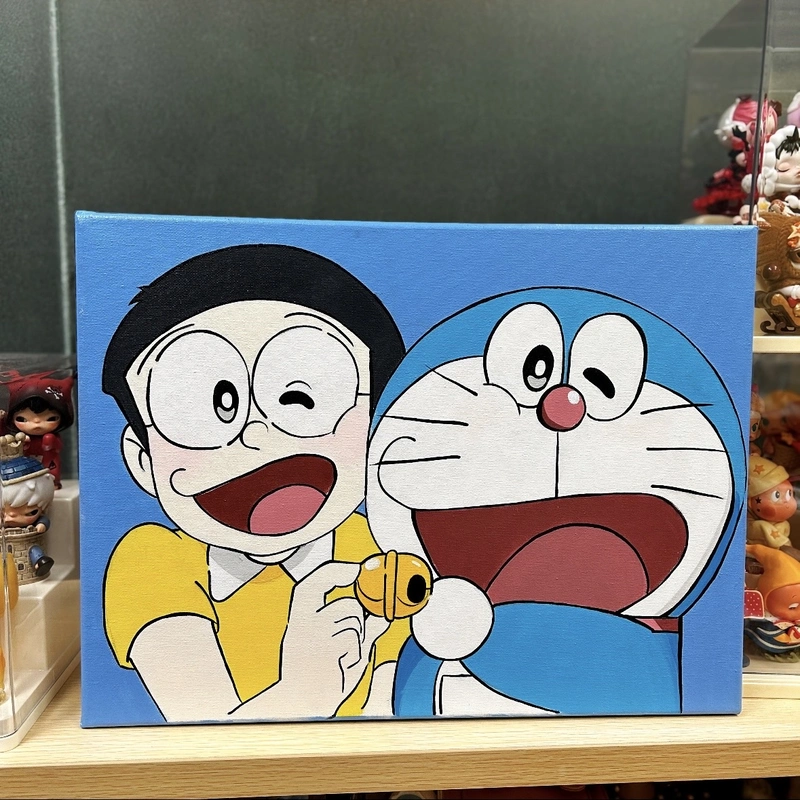 Hình Doraemon trong tranh vẽ với nét vẽ mềm mại
