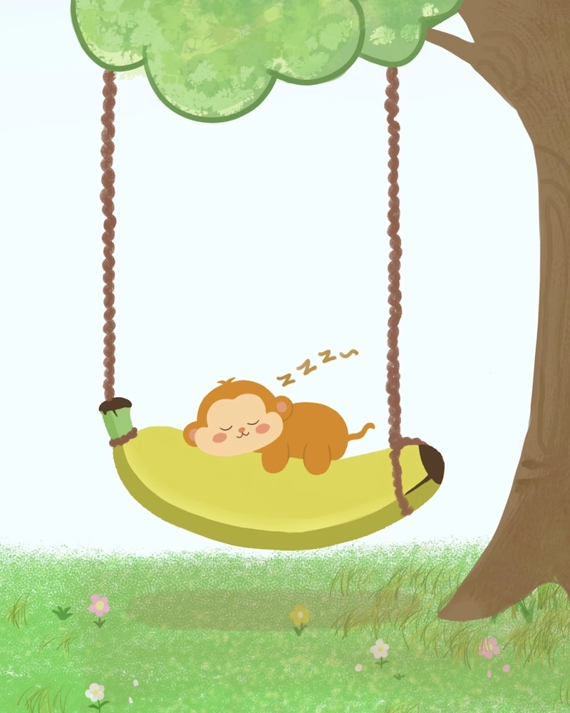 Hình ảnh chú khỉ đáng yêu trong tranh vẽ trẻ em
