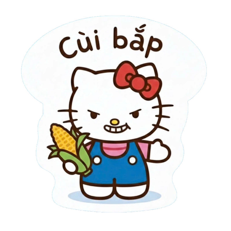 Hình ảnh nhãn dán bựa với câu thoại chế ảnh gây cười