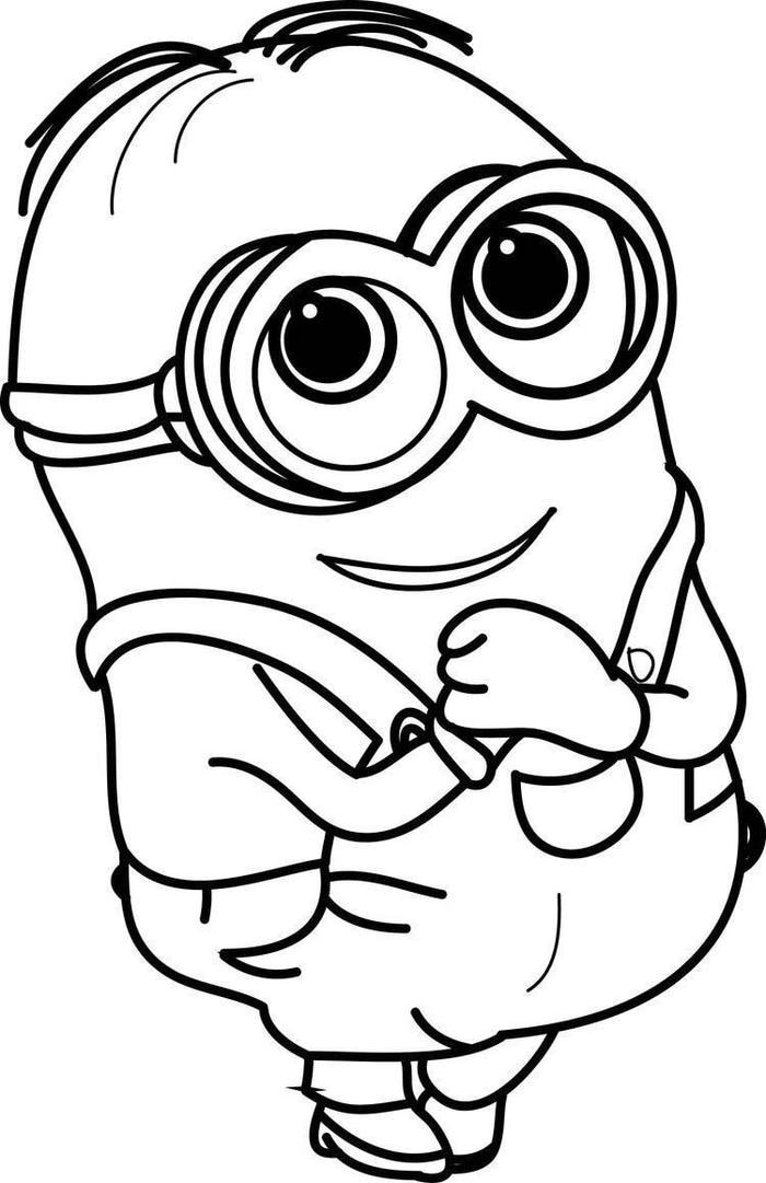 Hình ảnh tranh tô màu minion cho bé
