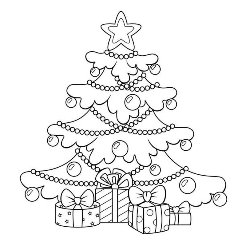 Hình cây thông Noel trang trí dây kim tuyến