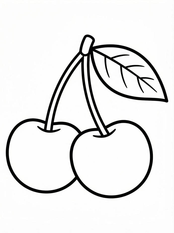 Hình quả cherry tranh tô màu hai trái kề nhau