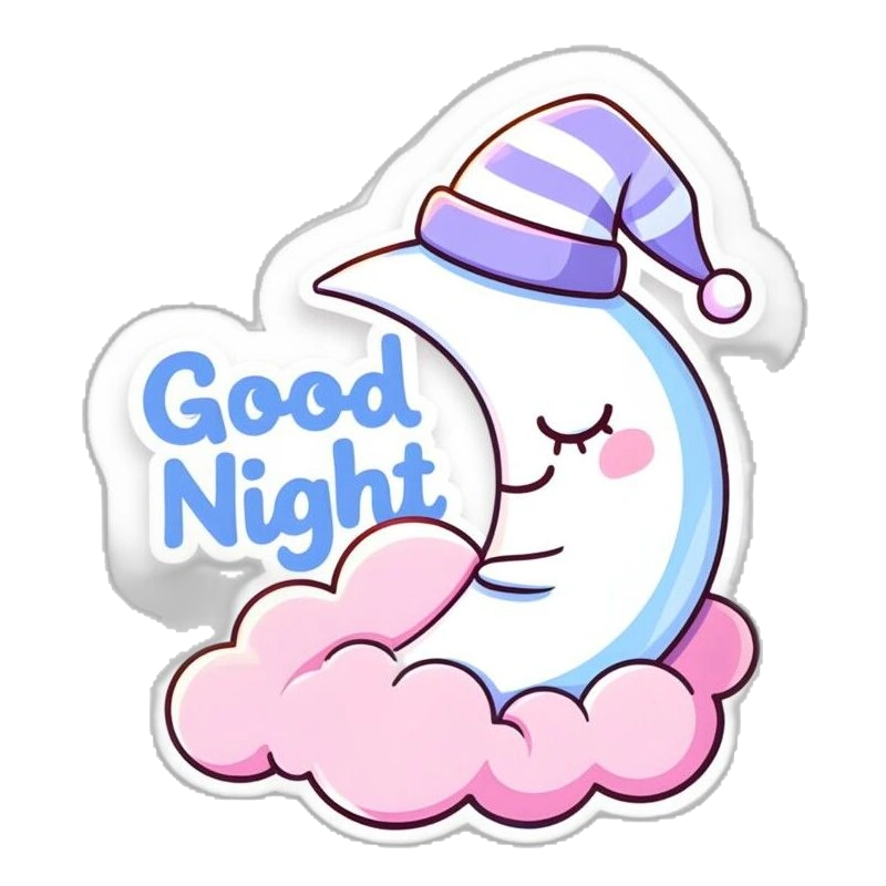 Hình sticker ngủ ngon dành cho người thích ảnh chat cute