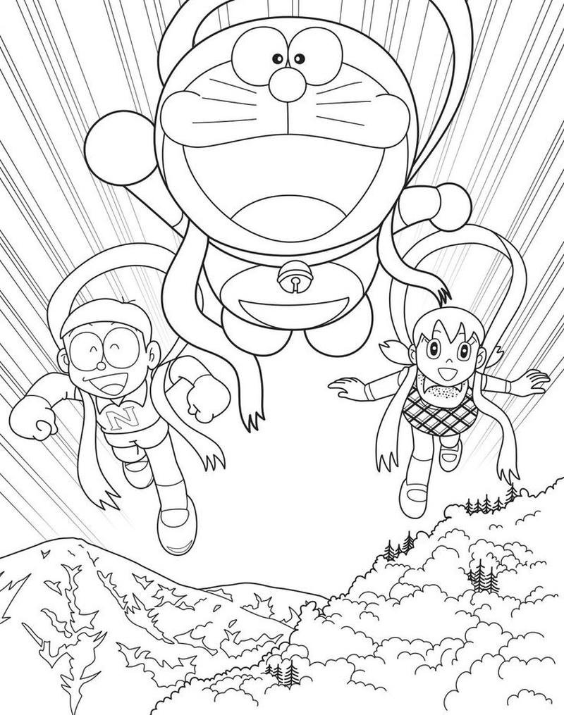 Hình thiết kế tranh tô Nobita sáng rõ