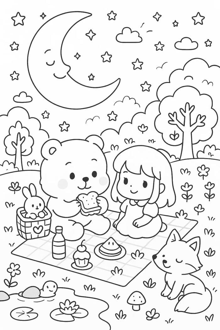 Hình tô màu con vật sống trong rừng vui.