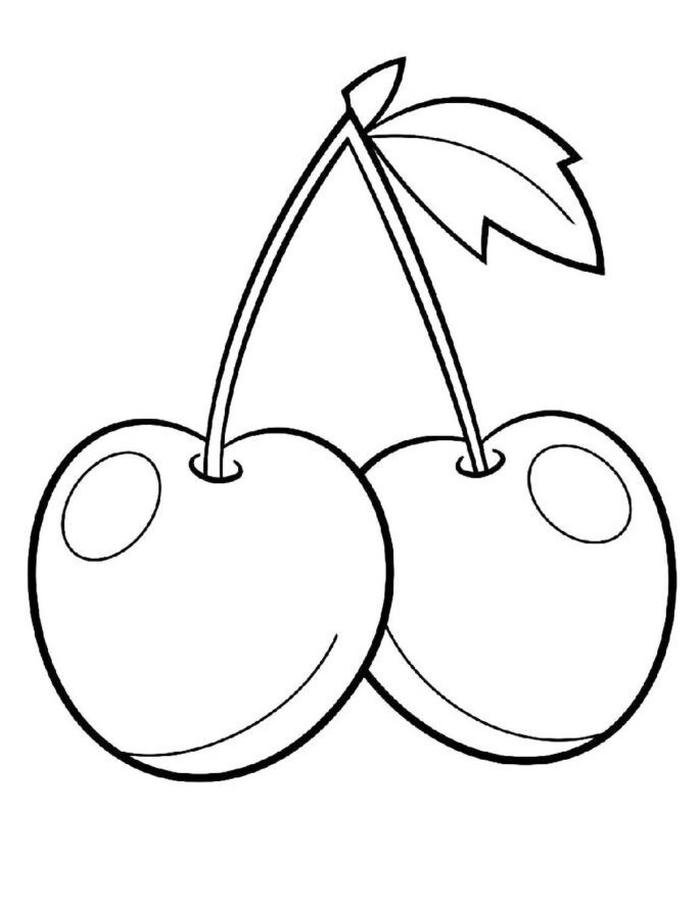 Hình tranh tô màu quả cherry kề nhau
