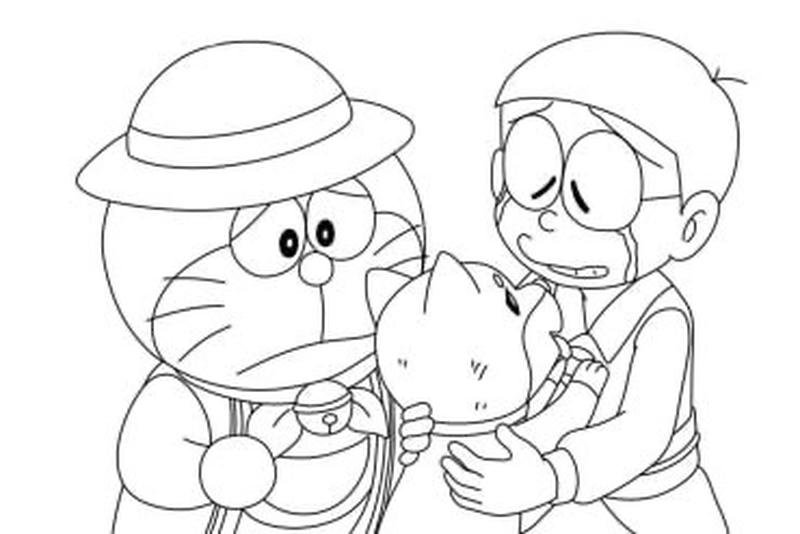 Hình vẽ cậu bé kính tròn tranh tô Nobita
