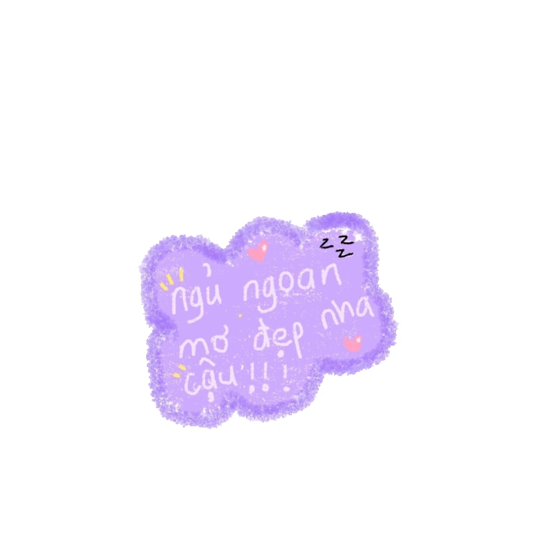 Hoạt hình sticker ngủ ngon mang vibe đêm khuya nhẹ nhàng
