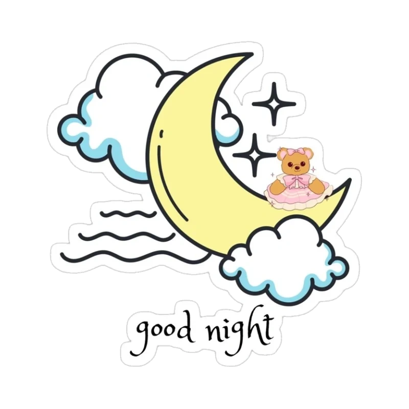Icon sticker ngủ ngon hợp gửi bạn bè buổi tối