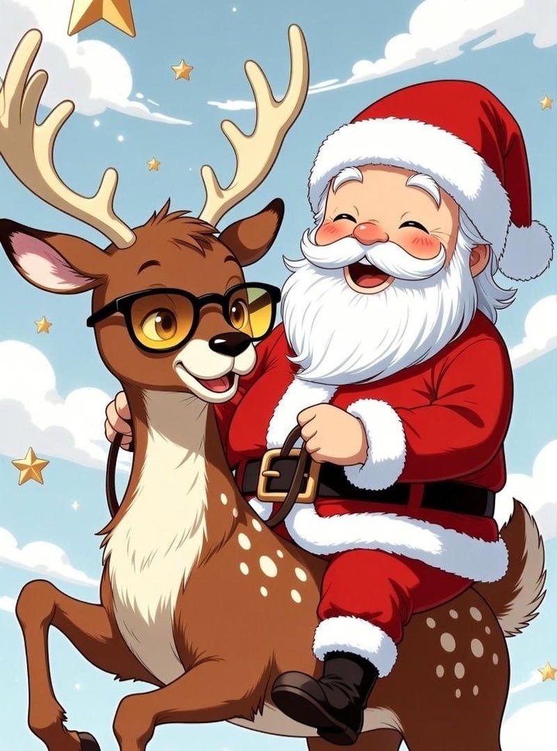 Ông già Noel cười lớn mang không khí Giáng Sinh