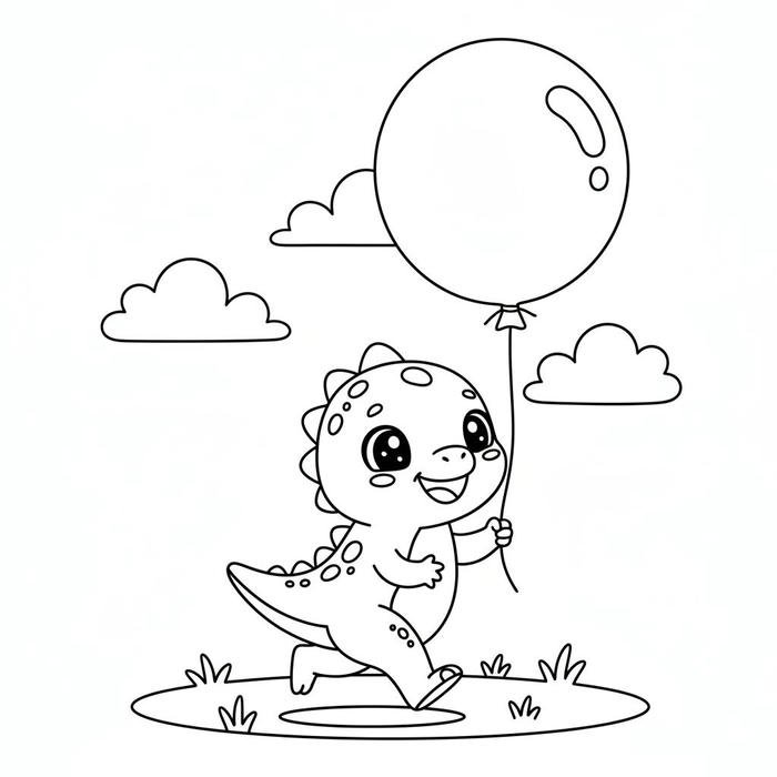 Tấm hình tranh tô màu khủng long chạy
