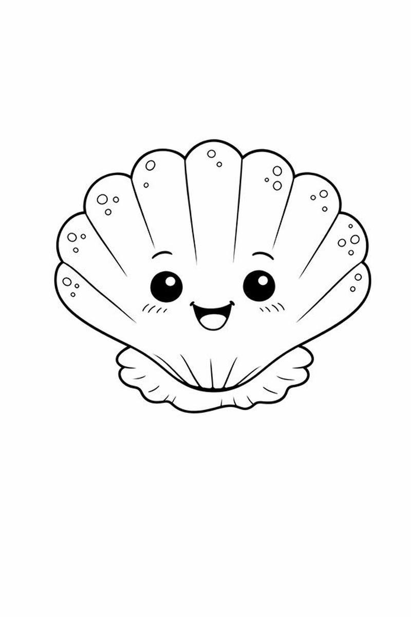 Tranh tô màu Vỏ sò tô màu dễ thương