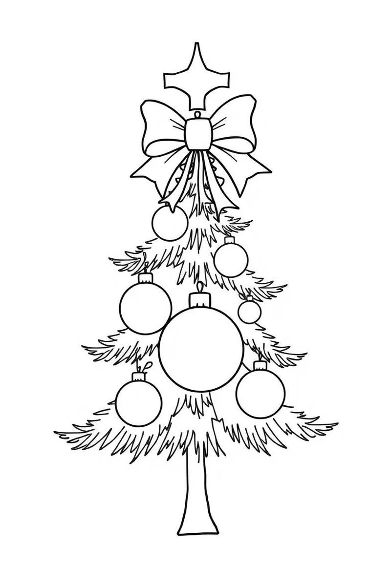 Tranh tô màu cây thông Noel dành cho hoạt động sáng tạo