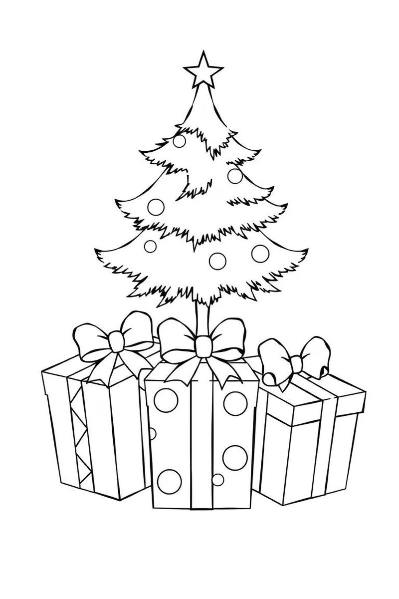 Tranh tô màu cây thông Noel dành cho trẻ em