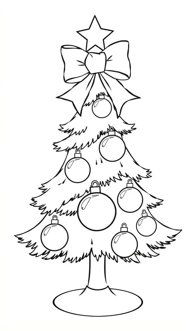 Tranh tô màu cây thông Noel đơn giản cho trẻ