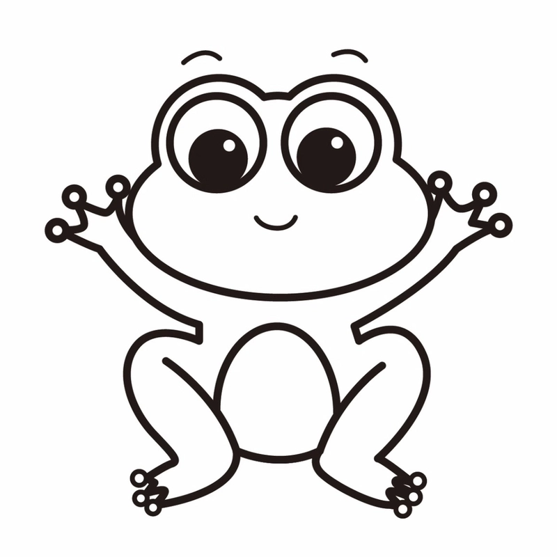 Tranh tô màu con ếch phù hợp cho bé tập tô