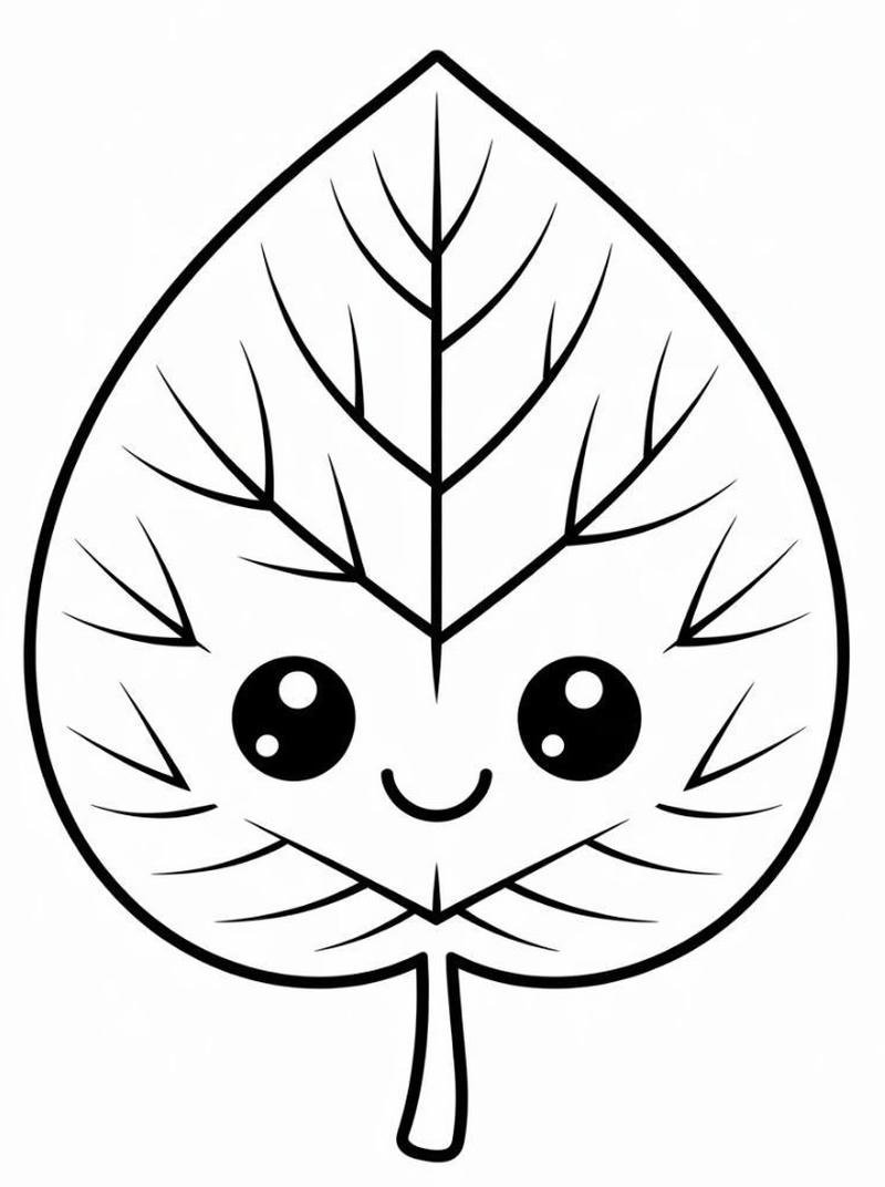 Tranh tô màu lá cây phong cách dễ tô