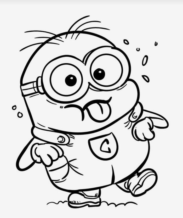 Tranh tô màu minion lé cute.
