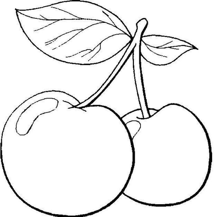 Tranh tô màu quả cherry bắt mắt