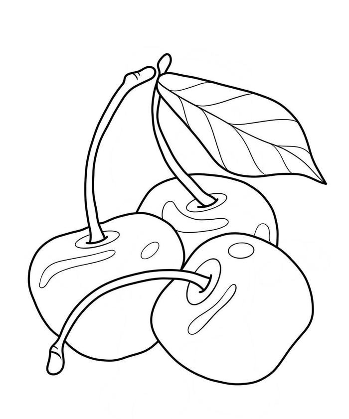 Tranh tô màu quả cherry cho bé