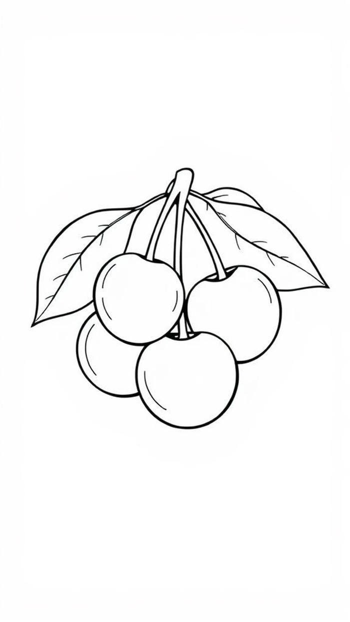 Tranh tô màu quả cherry cho học sinh