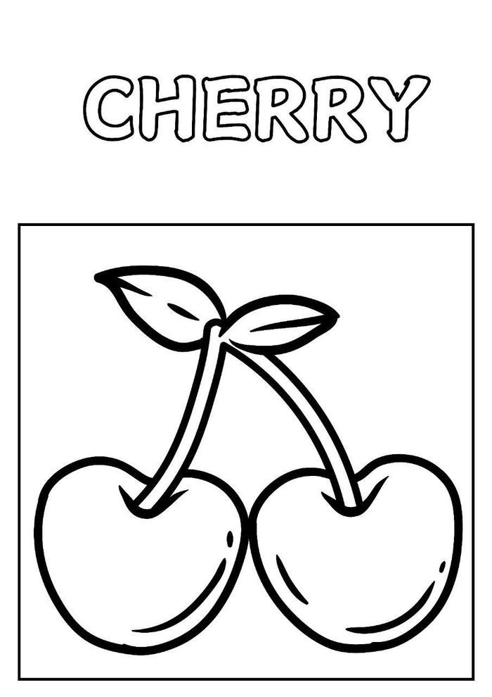Tranh tô màu quả cherry dễ tô