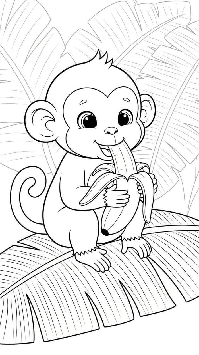 ảnh con khỉ ngộ nghĩnh ngồi ăn