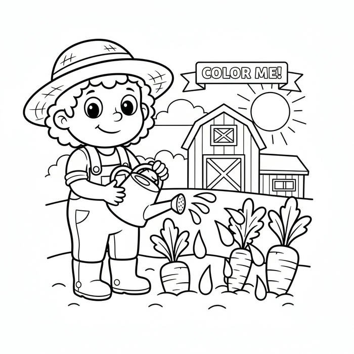 ảnh tranh tô màu người chăm cà rốt