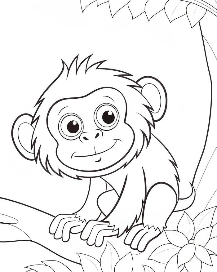 hình ảnh hình khỉ đáng yêu leo cây