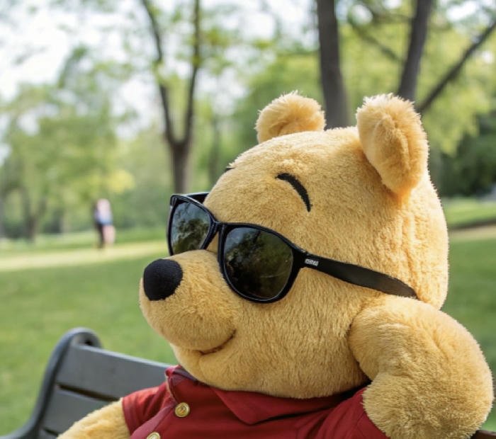 hình avatar gấu bông đeo kính cá tính