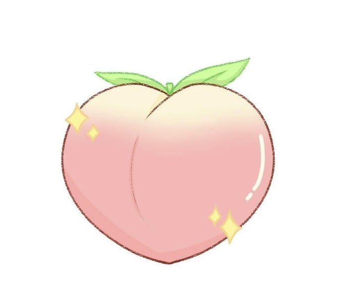 hình avatar quả đào cute nền trắng