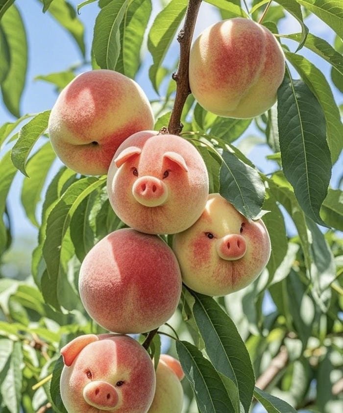 hình avatar quả đào trên cây