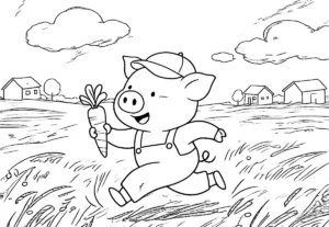 tranh tô màu con heo thumbnail