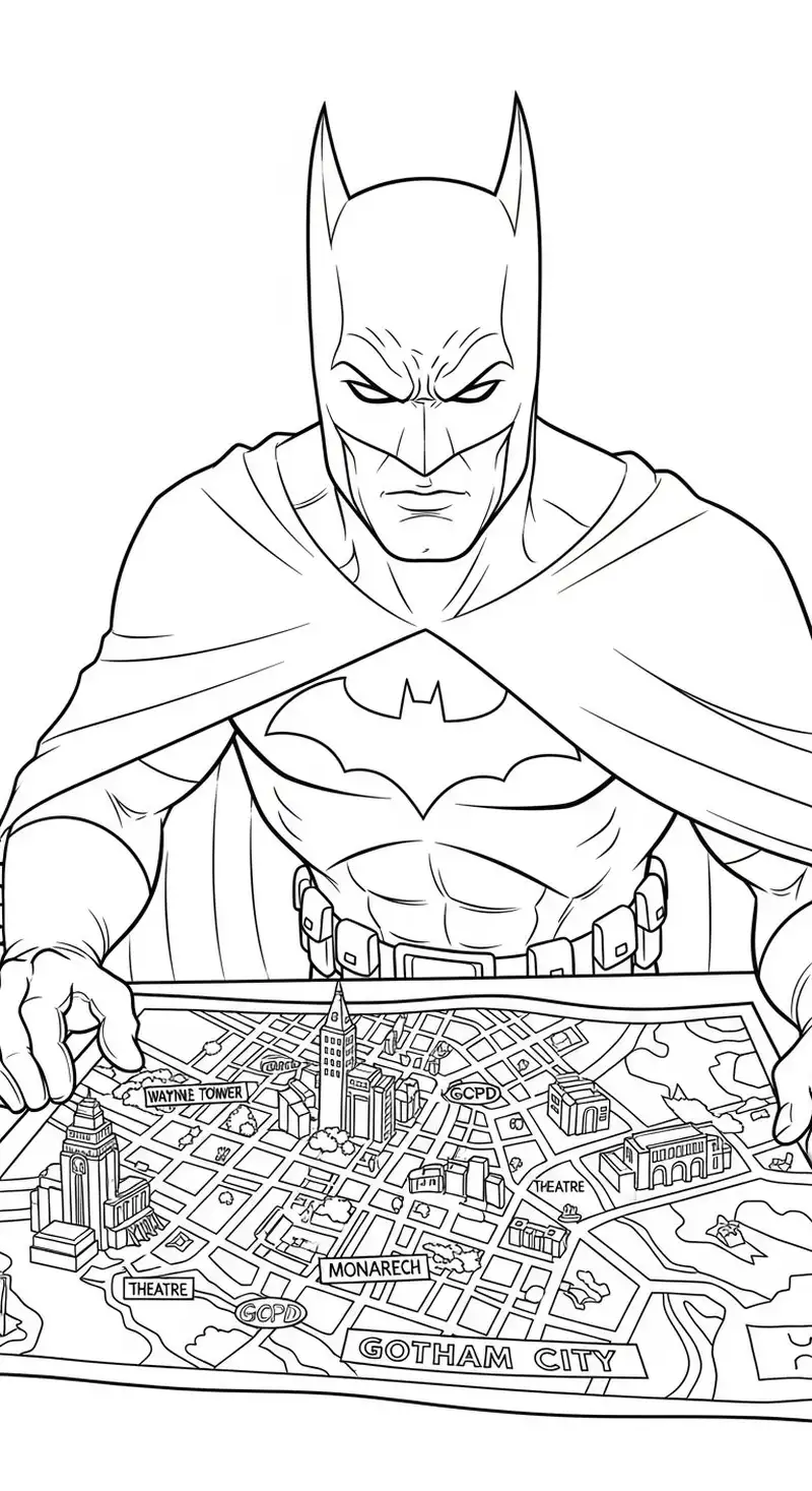tranh tô màu batman đơn giản cho bé