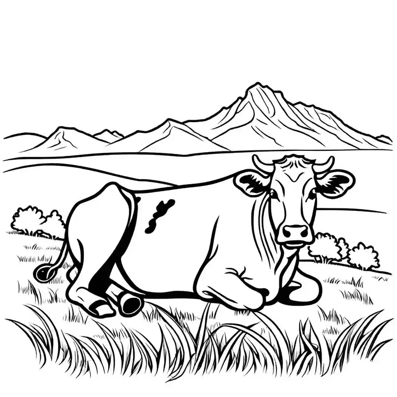 tranh tô màu con trâu dễ thương